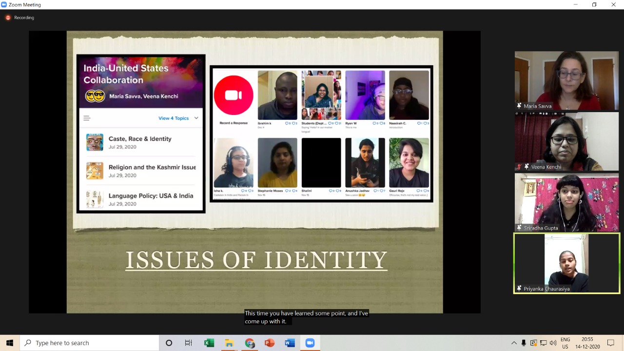 MILE- Issues of Identity in India and US- use of flipgrid platform